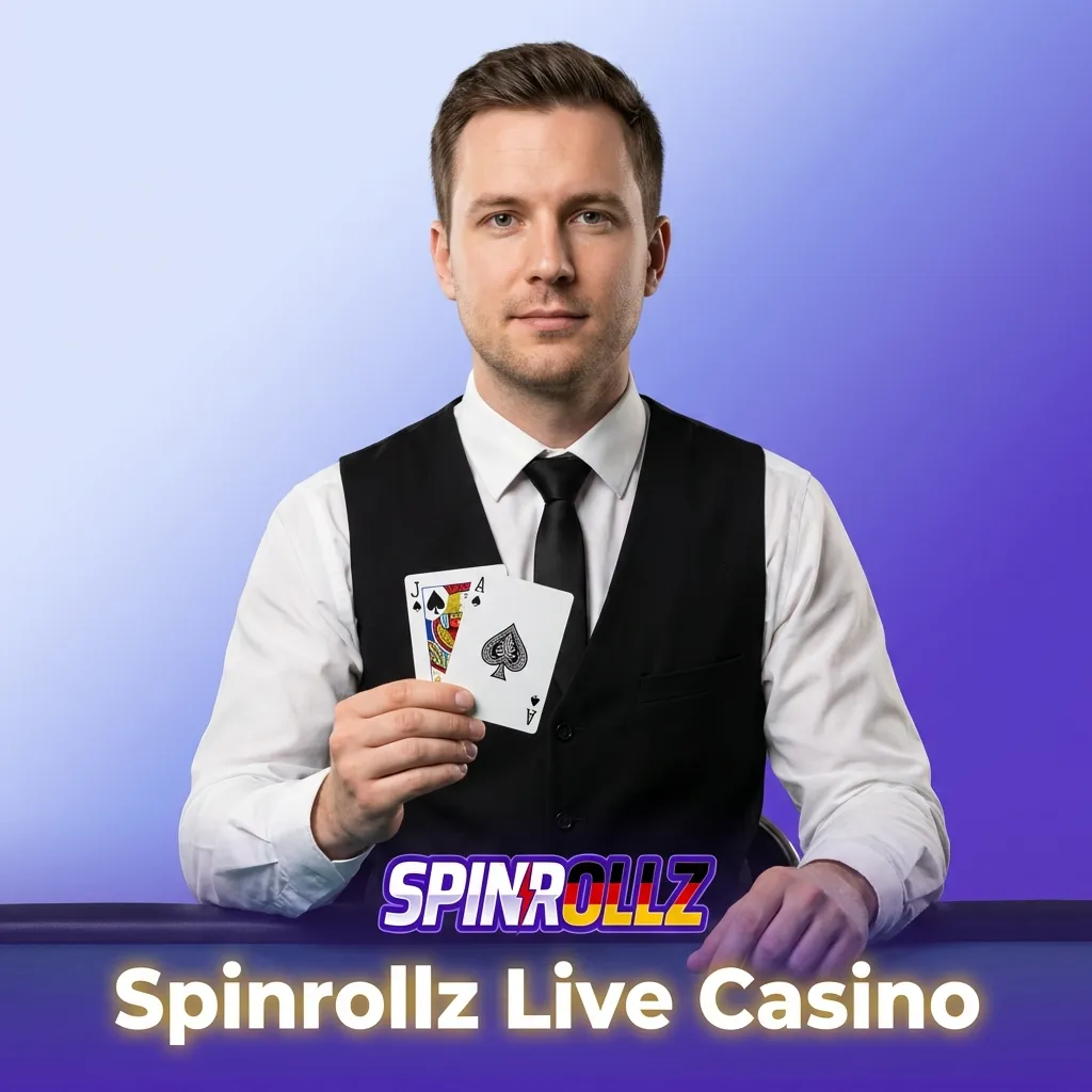 Spinrollz Live Casino mit echten Dealern bei Roulette, Blackjack und Game Shows.